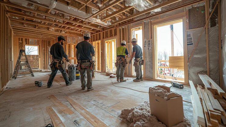 AKS Home Builders crew working on a new home construction in Greater Birmingham, Alabama